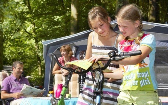 Girls looking at a map