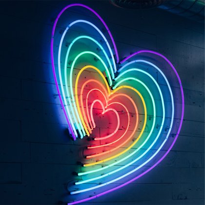 Rainbow heart of neon lights Rainbow heart of neon lights