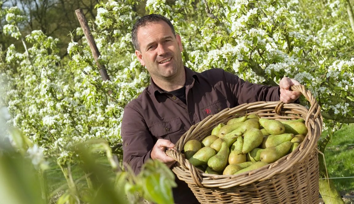 Carlos Faes shows the yield from the Philips Fruittuin