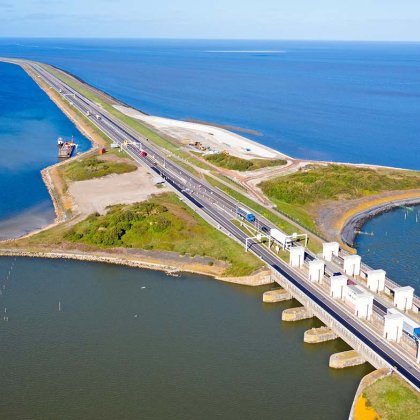 Aerial view Afsluitdijk