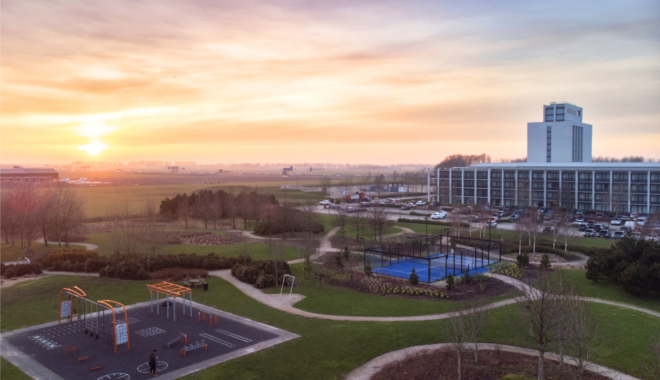 Van der Valk Hotel Schiphol with sunrise