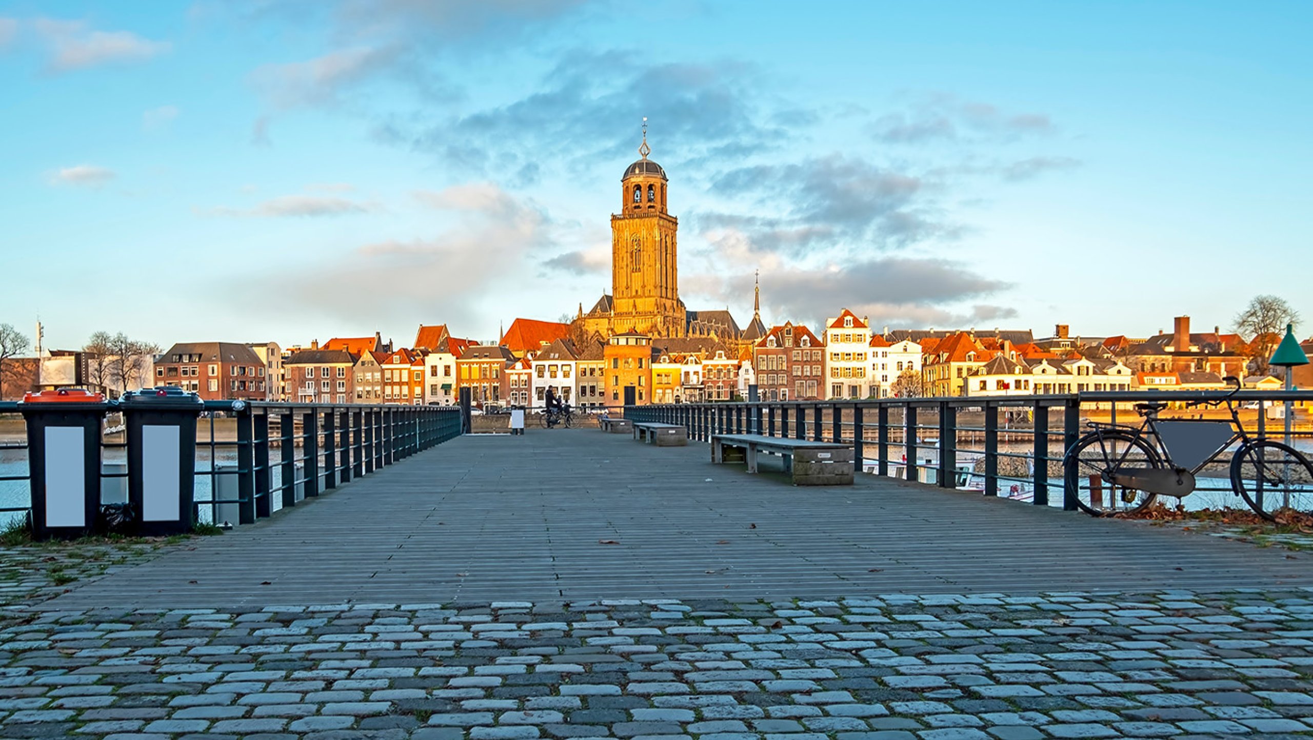 City scenic from Deventer with the Lubinius church