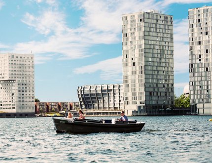 Boating in Almere surrounded by architectural gems