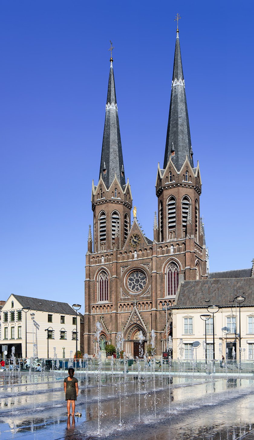 View on ancient Saint Joseph Church, center of Tilburg