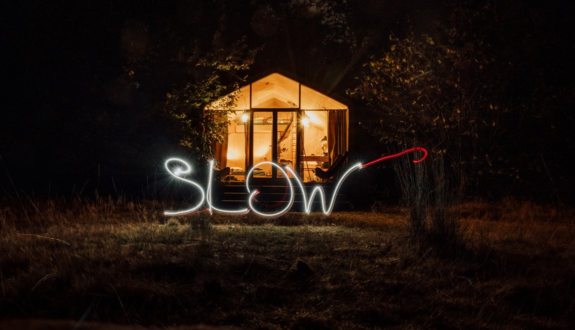 The word Slow written in front of Cabiner  The word Slow written in front of Cabiner